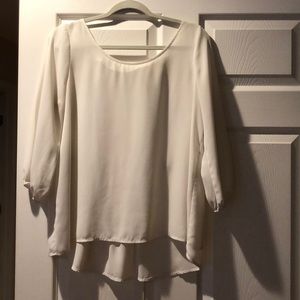 White blouse Size Large Chiffon